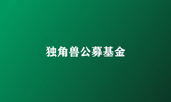 独角兽公募基金