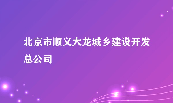 北京市顺义大龙城乡建设开发总公司