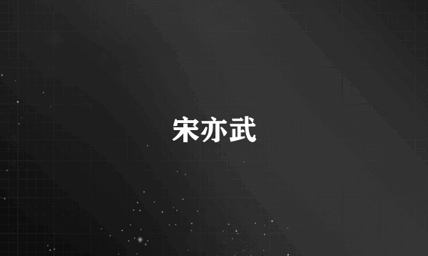 宋亦武