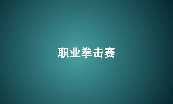 职业拳击赛