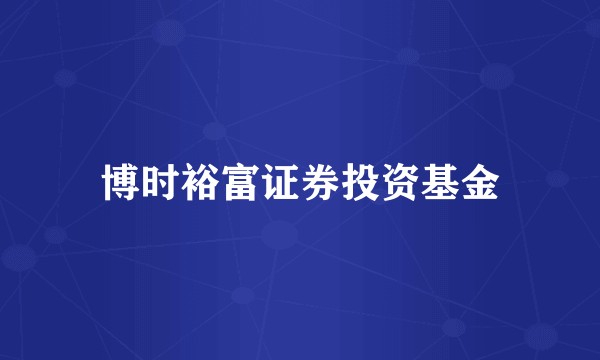 博时裕富证券投资基金