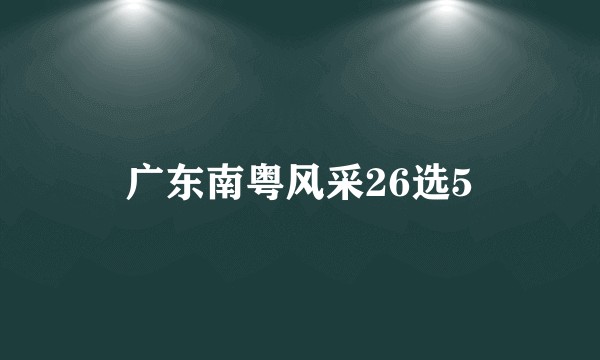 广东南粤风采26选5