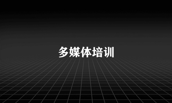 多媒体培训