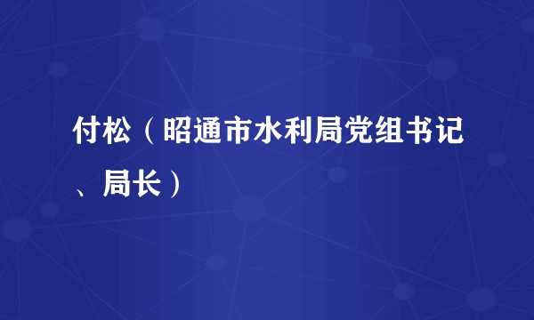 付松（昭通市水利局党组书记、局长）