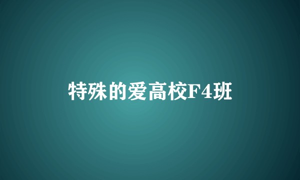 特殊的爱高校F4班