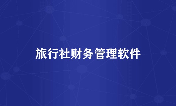 旅行社财务管理软件