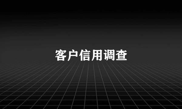 客户信用调查