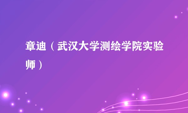 章迪（武汉大学测绘学院实验师）