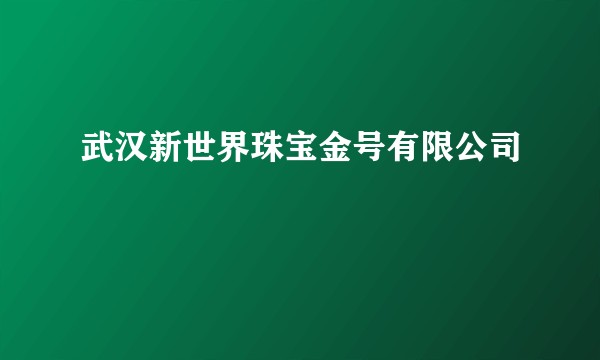 武汉新世界珠宝金号有限公司