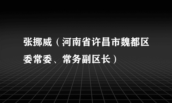 张挪威(河南省许昌市魏都区委常委、常务副区长)