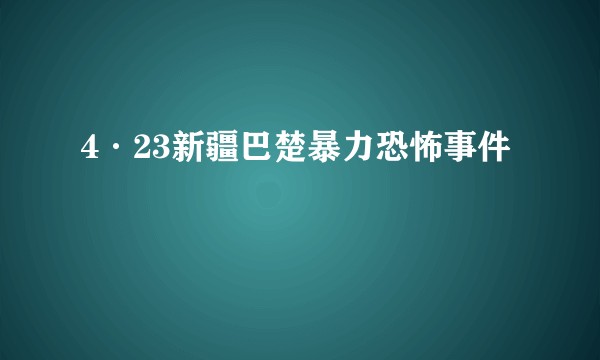 4·23新疆巴楚暴力恐怖事件
