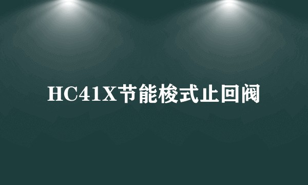 HC41X节能梭式止回阀