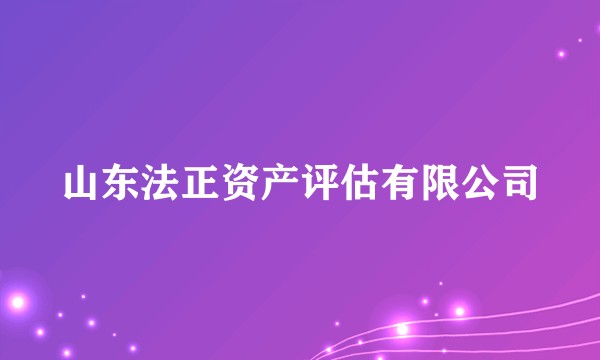 山东法正资产评估有限公司