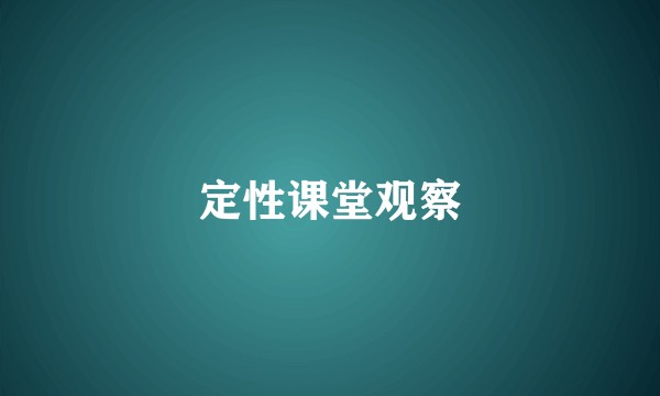 定性课堂观察