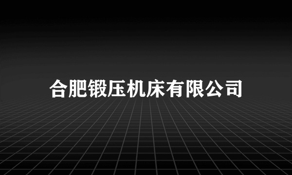 合肥锻压机床有限公司