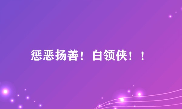 惩恶扬善！白领侠！！