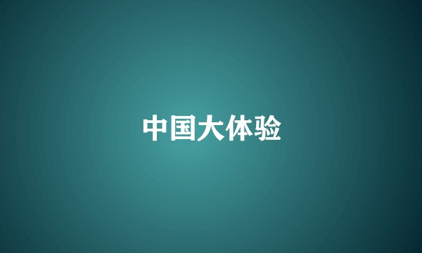 中国大体验