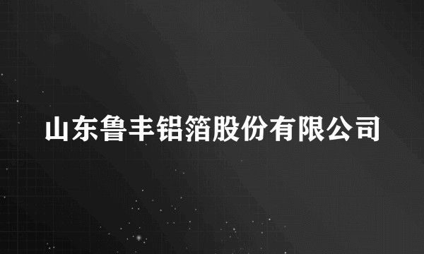 山东鲁丰铝箔股份有限公司