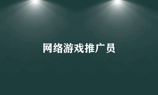 网络游戏推广员