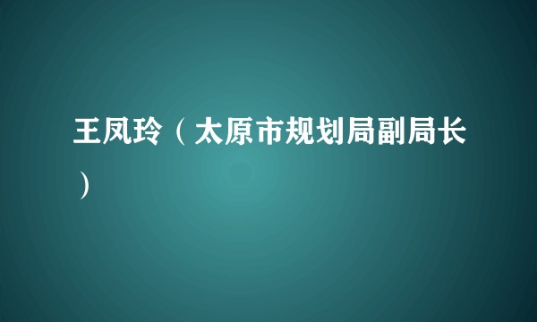 王凤玲（太原市规划局副局长）