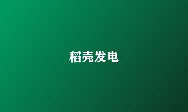 稻壳发电