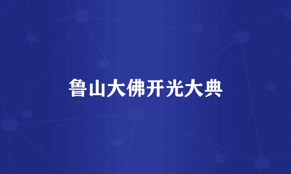鲁山大佛开光大典