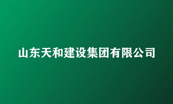 山东天和建设集团有限公司