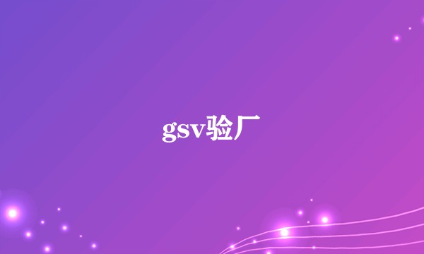 gsv验厂