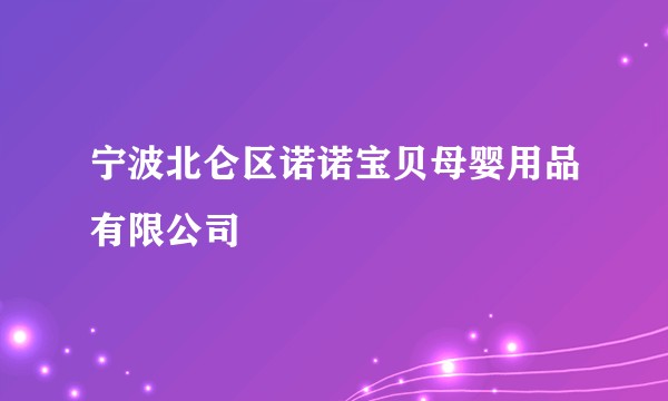宁波北仑区诺诺宝贝母婴用品有限公司