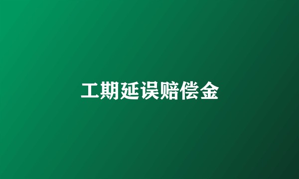 工期延误赔偿金