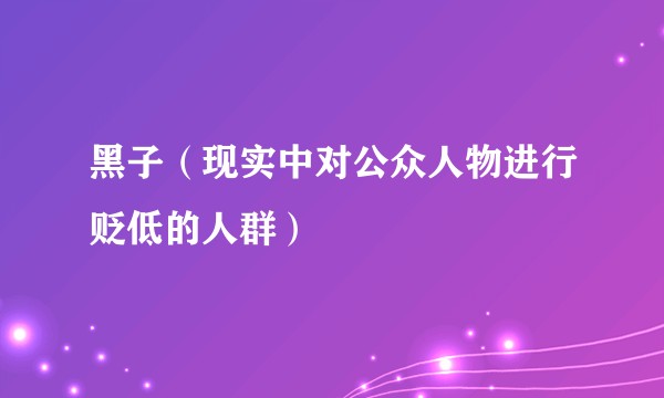 黑子（现实中对公众人物进行贬低的人群）