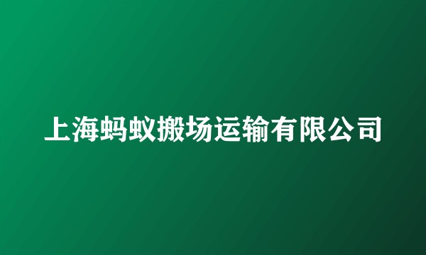 上海蚂蚁搬场运输有限公司