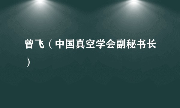 曾飞(中国真空学会副秘书长)