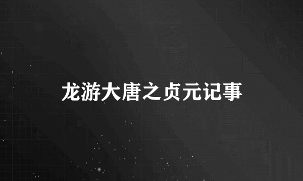 龙游大唐之贞元记事