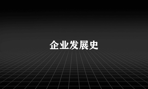 企业发展史