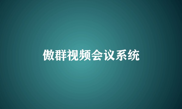 傲群视频会议系统