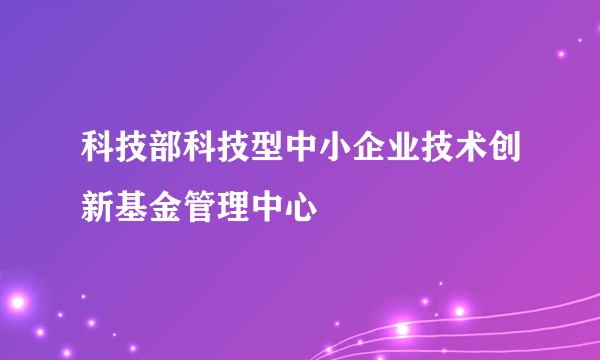 科技部科技型中小企业技术创新基金管理中心