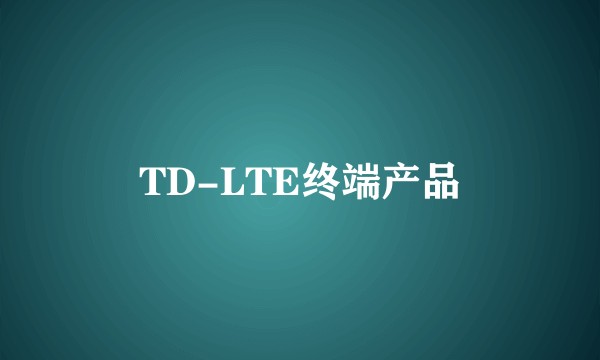 TD-LTE终端产品