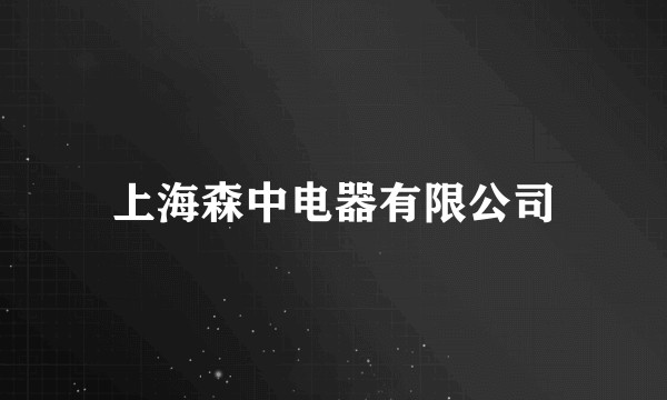 上海森中电器有限公司