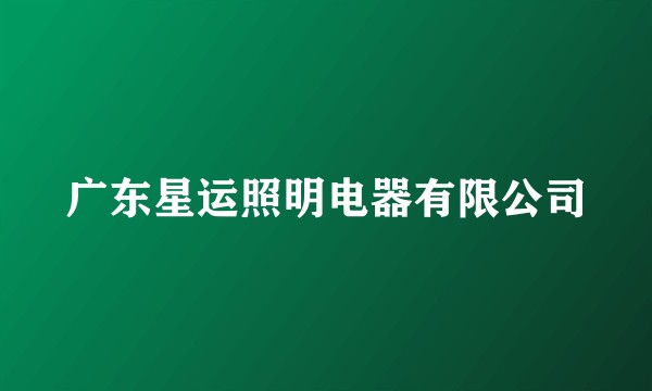 广东星运照明电器有限公司