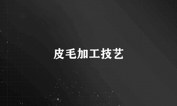 皮毛加工技艺