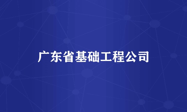 广东省基础工程公司
