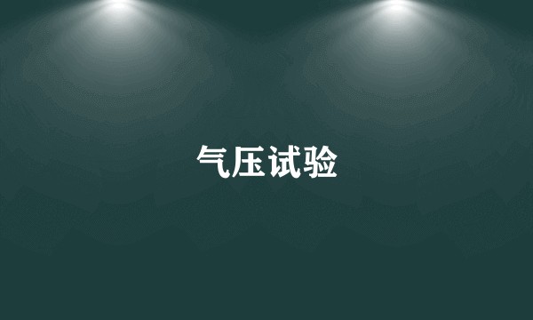 气压试验