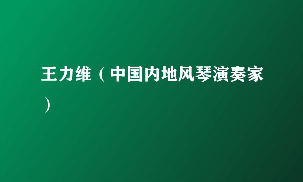 王力维(中国内地风琴演奏家)