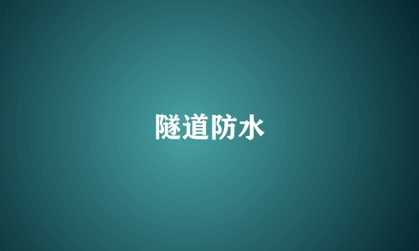 隧道防水