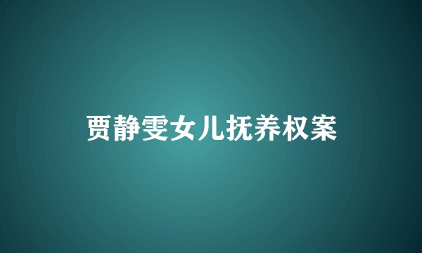 贾静雯女儿抚养权案