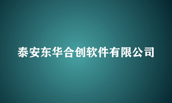 泰安东华合创软件有限公司