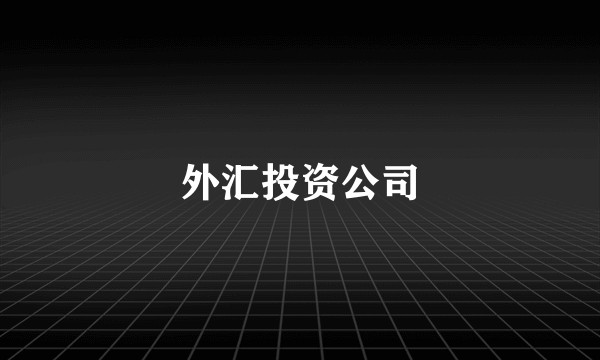 外汇投资公司