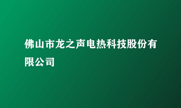 佛山市龙之声电热科技股份有限公司