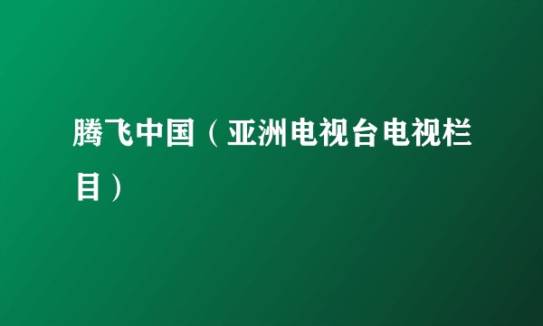 腾飞中国（亚洲电视台电视栏目）